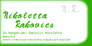 nikoletta rakovics business card